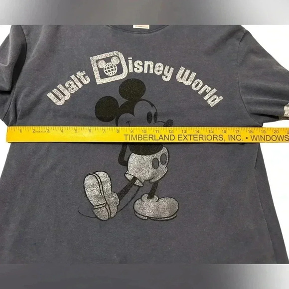 Blue Walt Disney World Disney Parks Mickey Mouse Long Sleeve Cropped Tee EUC - Picture 9 of 10